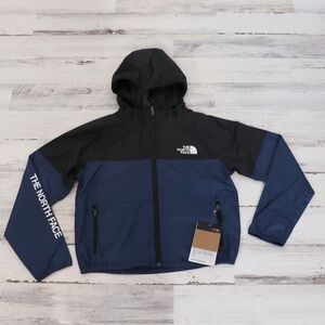 The North Face Never Stop Hooded Wind Kids Jacket Shady Blue Sz M
